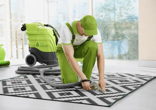 Professional rug cleaning in Cairns using advanced cleaning equipment