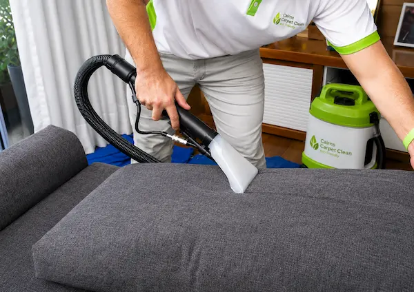 Professional upholstery cleaning in Cairns using advanced sofa cleaning equipment